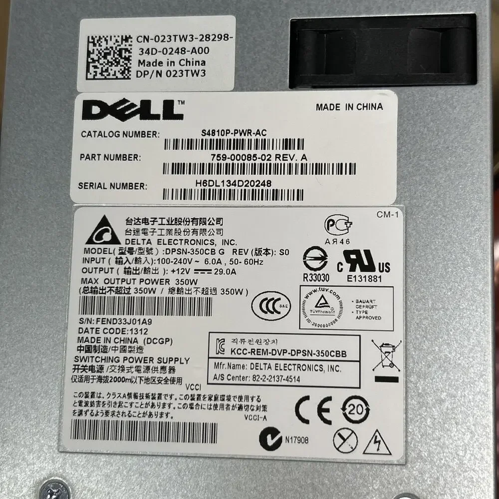 Dell DPSN-350CB Force10 S4810P PowerEdge Server Power Supply - TESTED POWERS ON